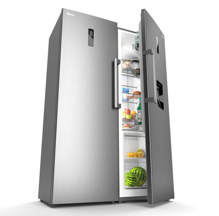 3D rendering and product modeling of GPLUS twin refrigerator with realistic interior and lighting setup
مدلسازی و رندرینگ یخچال دوقلو جی پلاس در محیط سه‌بعدی با جزییات داخلی